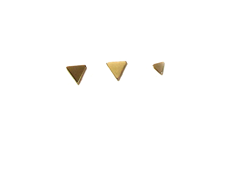 14K Gold Triangle Stud Earrings | Tiny & Small Minimalist Studs